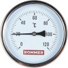 RIM-0001-107515 Термометр ROMMER биметаллический с погружной гильзой. Корпус Dn 100 мм, гильза 75 мм 1/2 , 0...120°С