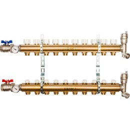STOUT Распределительный коллектор из латуни без расходомеров 10 вых