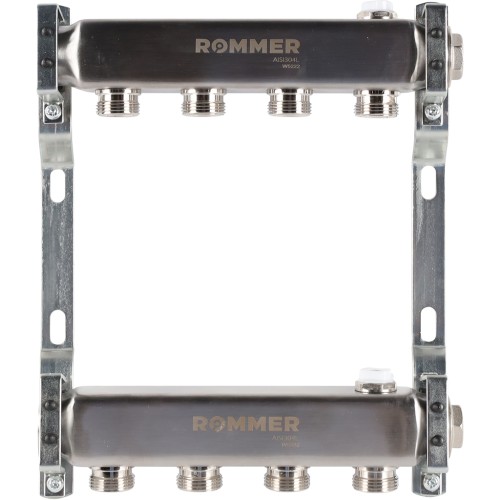 ROMMER RMS-4401-000004 ROMMER Коллектор из нержавеющей стали для радиаторной разводки 4 вых