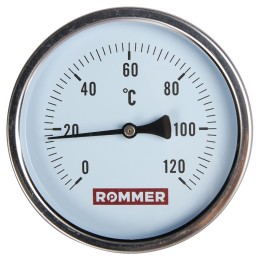 RIM-0001-105015 Термометр ROMMER биметаллический с погружной гильзой. Корпус Dn 100 мм, гильза 50 мм 1/2 , 0...120°С