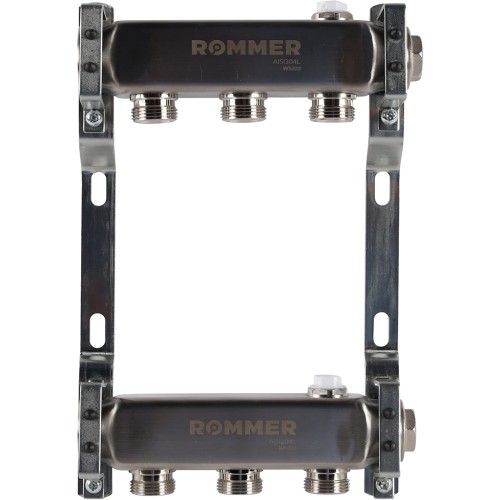 ROMMER RMS-4401-000003 ROMMER Коллектор из нержавеющей стали для радиаторной разводки 3 вых