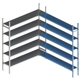 Стеллаж модульный угловой дополнительный POLAIR LOAD.ME INOX 18AL.5IN30.12C