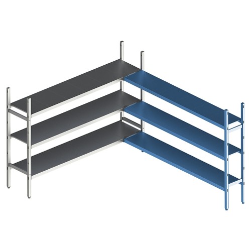 Стеллаж модульный угловой дополнительный POLAIR LOAD.ME INOX 18AL.3IN30.06C