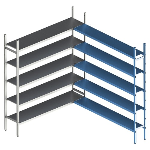 Стеллаж модульный угловой дополнительный POLAIR LOAD.ME INOX 18AL.5IN30.06C