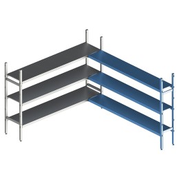 Стеллаж модульный угловой дополнительный POLAIR LOAD.ME INOX 18AL.3IN30.09C