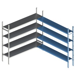 Стеллаж модульный угловой дополнительный POLAIR LOAD.ME INOX 16AL.4IN30.16C
